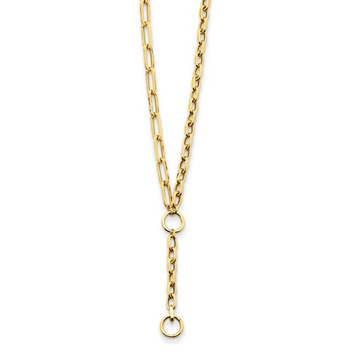14KT Paperclip Link Y-Drop Lariat Chain