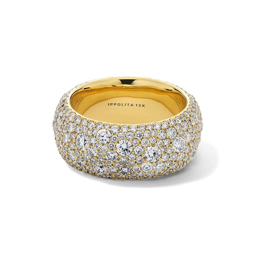 18KT Stardust Organic Wide Band Ring