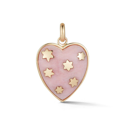 Pink Opal Anna Heart Charm