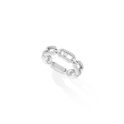 18KT Move Link Multi Pave Ring