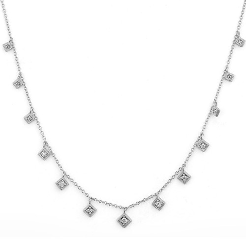 18KT Lisse  Diamond Dangle Kite Necklace
