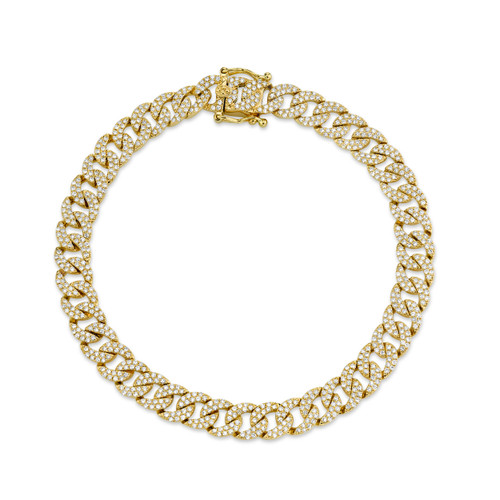  14KT Diamond Pave Chain Bracelet