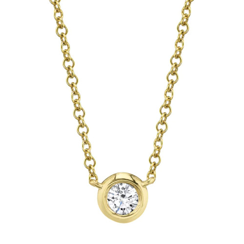 Bezel Solitaire Diamond Pendant Necklace