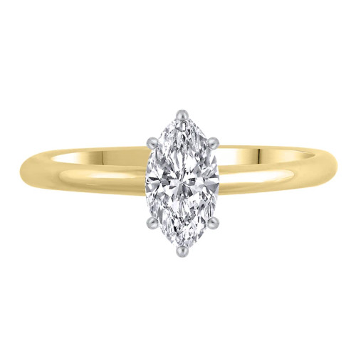 18KT Solitaire Marquise Diamond Ring